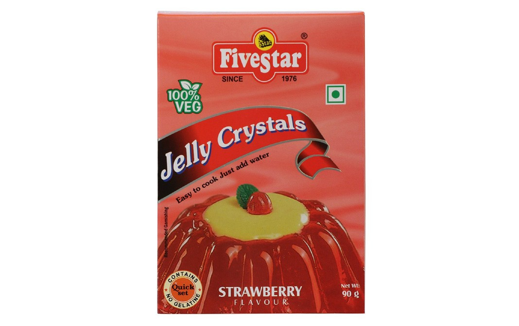 Five Star Jelly Crystals, Strawberry Flavour   Box  90 grams